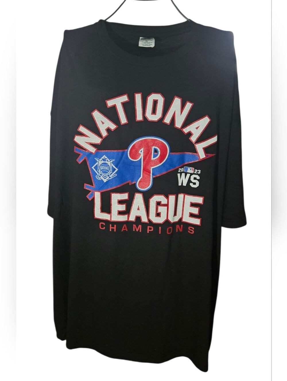 Philadelphia Phillies National League Champions Black Graphic T-Shirt Size XL